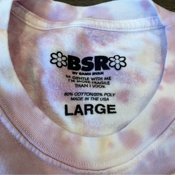 NWOT BSR By Samii Ryan Sensitive Tie Dye Crop Sweatshirt - Picture 7 of 7